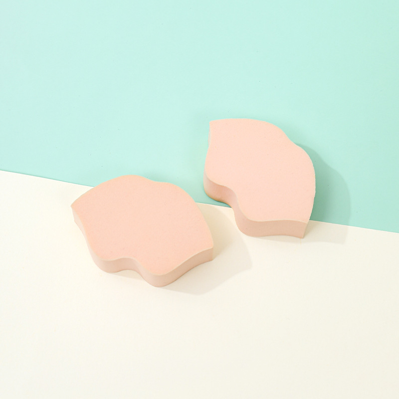 Polvo personalizado almohadilla de aire en forma de polvo de esponja de forma especial, seco y húmedo, no comer polvo, polvo, labios planos, huevos de maquillaje