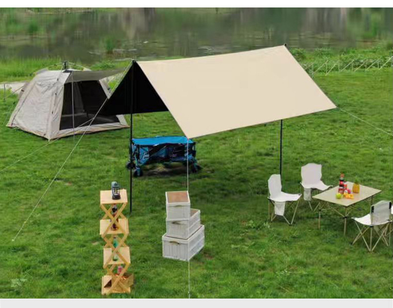 Carefully Selected Canopy Tents, Outdoor Picnic and Camping Equipment, Complete Set of Butterfly-Shaped Sunshade Tents, Black Glue Canopy