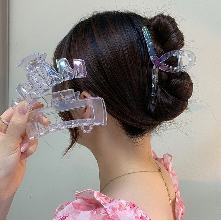 Colorido horquilla chica de espalda Cabeza updo antideslizante pinza de pelo no duele horquilla de pelo Corea del Sur Internet celebridad tiburón clip tocado