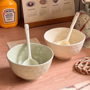 Ceramic rice bowl ins home bowl color glaze yogurt fruit salad bowl restaurant breakfast dessert oatmeal bowl spoon