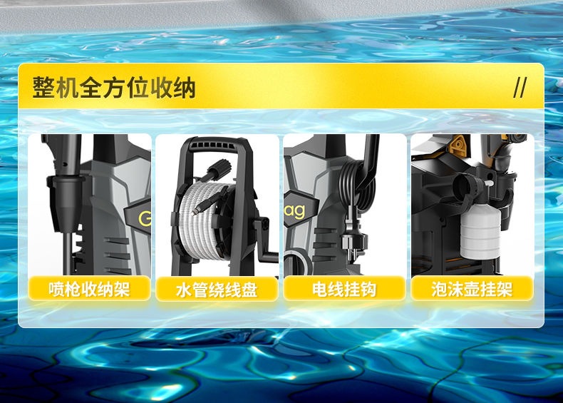 Car Wash Artifact High-Pressure Car Washing Machine High-Pressure Water Gun Cleaning Machine 220V Household Commercial Car Wash Water Gun High-Pressure Gun