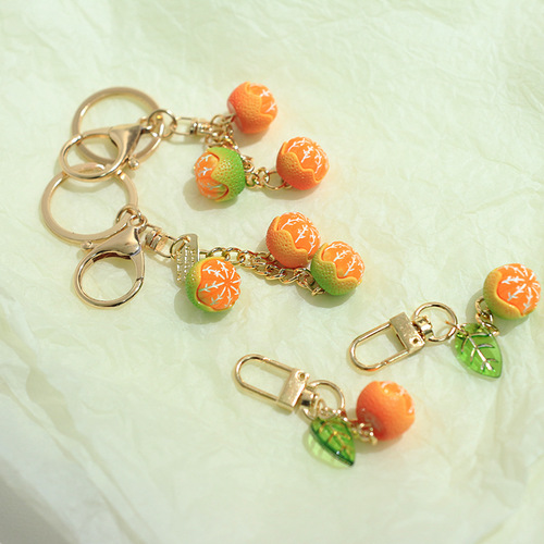 New Simple Orange Keychain, Realistic 3D Orange Ins Earphone Case Phone Case Accessory, Country Style