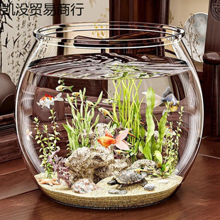 Office Creative Transparent Fish Tank Plastic Artificial Glass Tank Pet Transparent Simple Home Ecological Desktop Tank