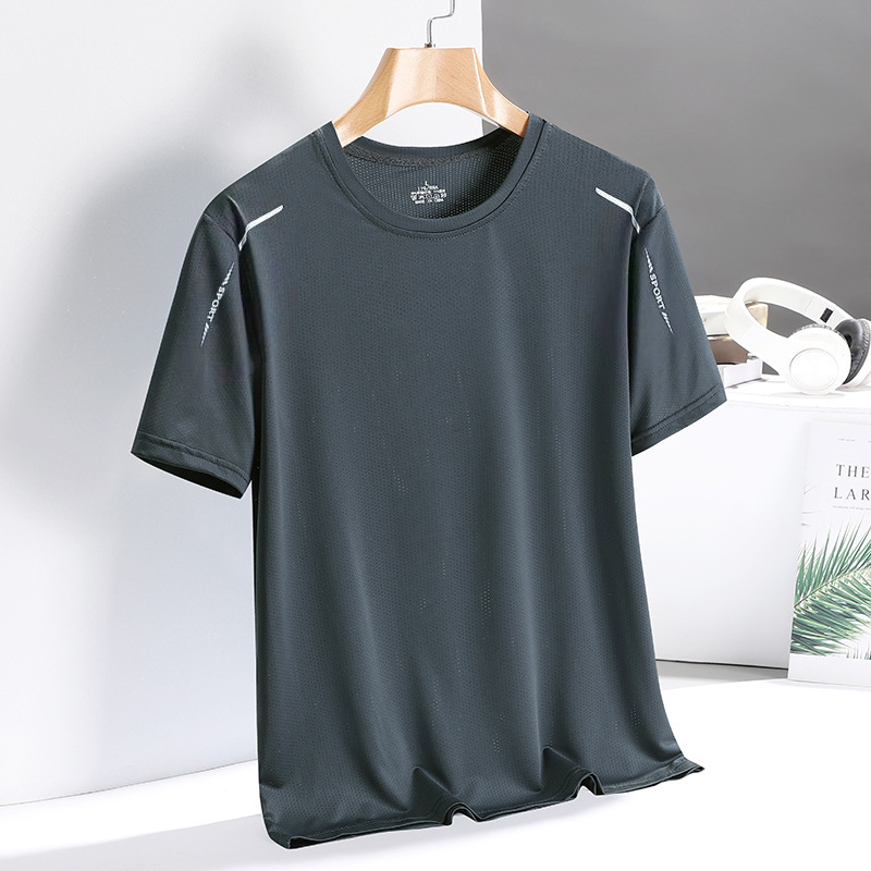 アイスtシャツ男性速乾半袖tシャツ夏高弾氷感通気ファッション上着クロスボーダー工場卸売り|undefined