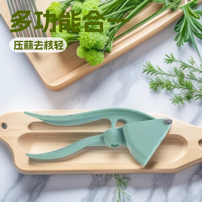 Garlic Press, Garlic Masher, Manual Garlic Mincer, Garlic Crusher, Garlic Peeler, Household Kitchen Tool, Garlic Paste Tool