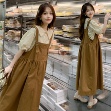 夏装新款大码孕妇装宽松两件套连衣裙网红套装夏天连体裙潮妈衬衫