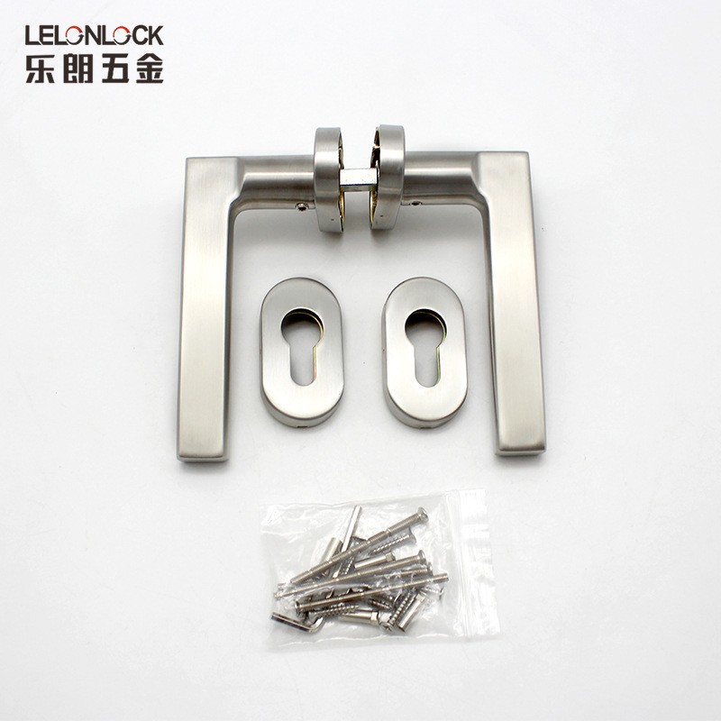 Fábrica 304 acero inoxidable puente roto aluminio mango de puerta de perfil de puerta de marco estrecho mango de accesorios de bloqueo de mano dividido