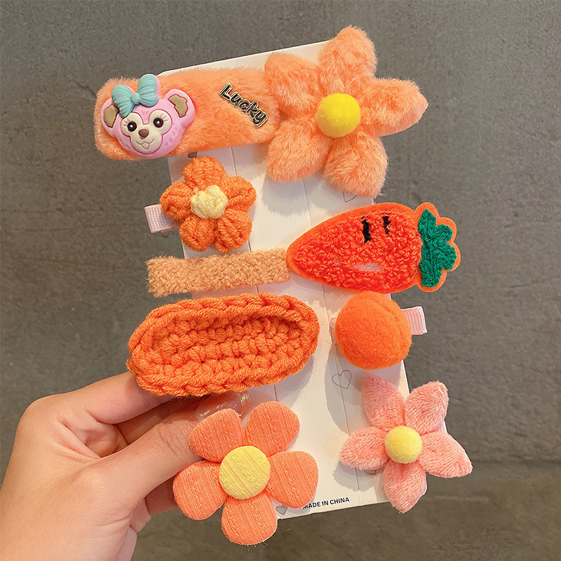 Niñas horquilla macaron felpa flequillo clip lateral tocado accesorios para el cabello de los niños niña bebé lindo horquilla