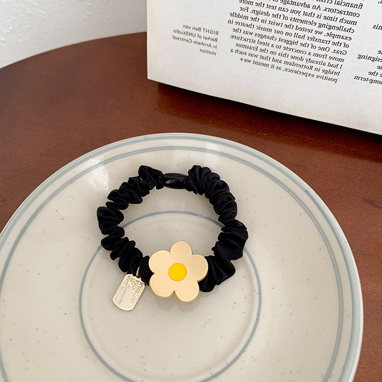 Nueva linda chica de metal flor anillo de pelo dulce cuerda de pelo LNS simple cuerda de pelo del todo-fósforo accesorios para el cabello tocado al por mayor