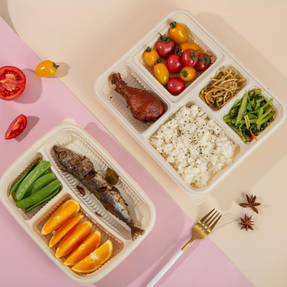 Одноразовый ящик для риса, коробка, Дугегеге кукурузный крахмал, обеденная коробка, быстрая еда - обеденная коробка