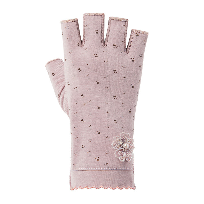 Protección solar guantes de medio Dedo de las mujeres delgadas transpirable verano antideslizante manicura protección UV conducción guantes