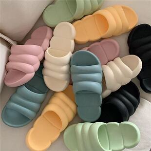 New Fashion Home Couple Slippers Indoor Thick Bottom Non-Slip Bathroom Bath Cyber Celebrant Cute Summer Slippers for Men and Women