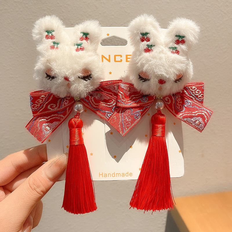 Año Nuevo accesorios para el cabello para niños arco de bordilla pinzas de cabello para niñas vestidos festivos vestidos chinos toques de cabello para niñas joyas de tarjetas de cabello