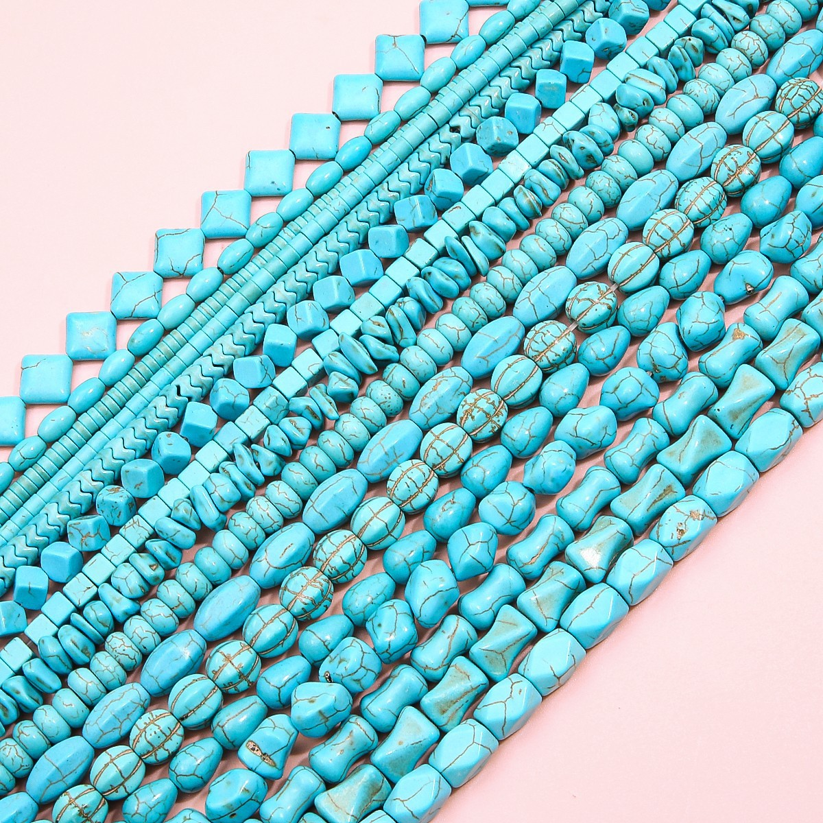 Synthesized turquoise universal round beads
