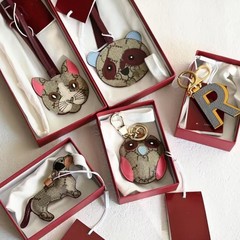 G家欧美流行高版本公仔蝴蝶结狗钥匙扣车载钥匙圈情侣钥匙包包挂