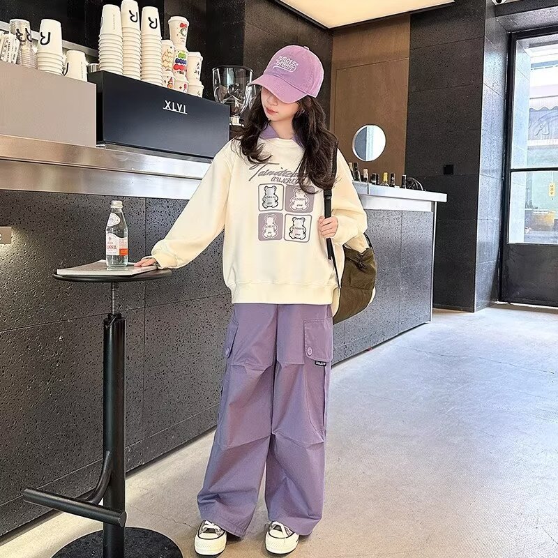 女童春季卫衣2024新款洋气童装女孩春装衣服儿童polo领春秋款上衣