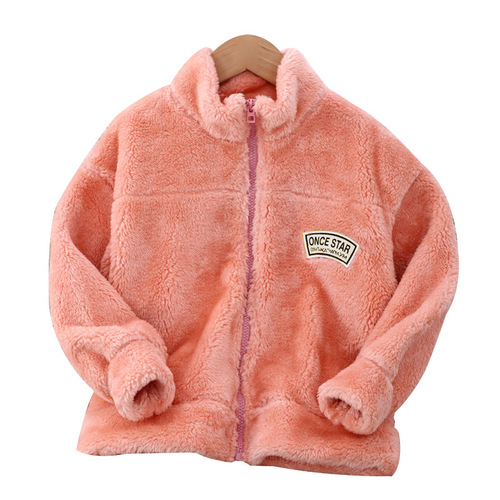 Children's velvet thickened coat, parent-child style, boys and girls, autumn and winter warm lamb fleece sweater, adult coat