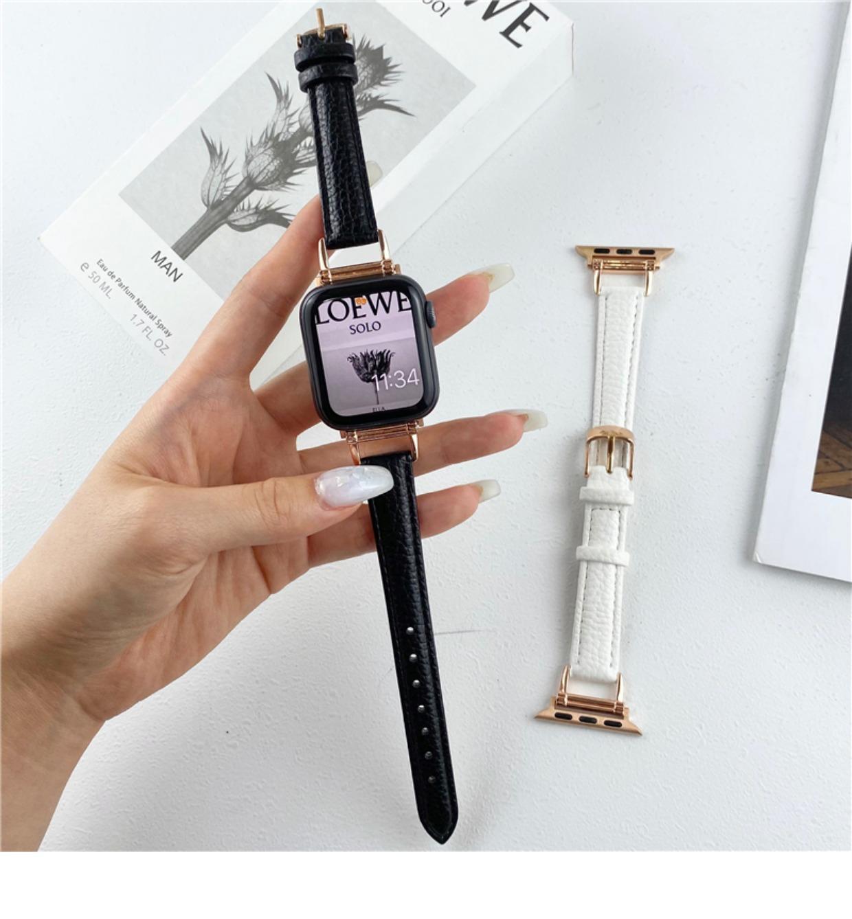 适用applewatch表带女款感皮质se苹果手表iwatchs7/6/5/4/3/2详情10