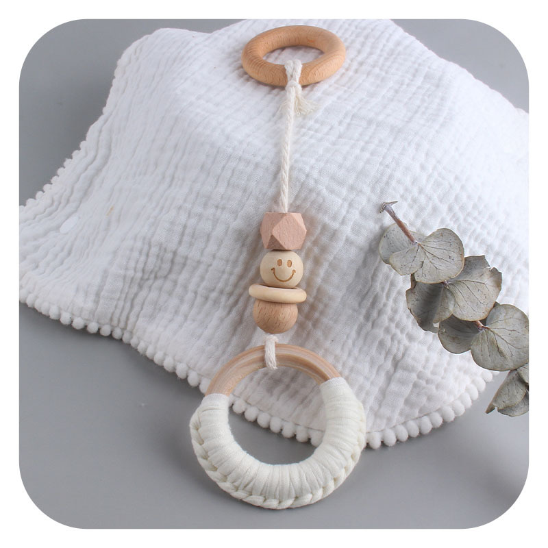 DIY bebé creativo algodón tejido molar juguetes nuevo Smiley haya hilo de algodón mordedor decoraciones de la habitación de los niños