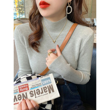 2024新款打底衫女秋冬内搭半高领春秋白色羊绒毛衣高级感针织上衣