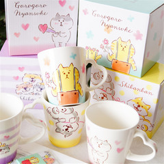 日式卡通呆萌柴犬貓咪馬克杯 咖啡杯水杯牛奶杯