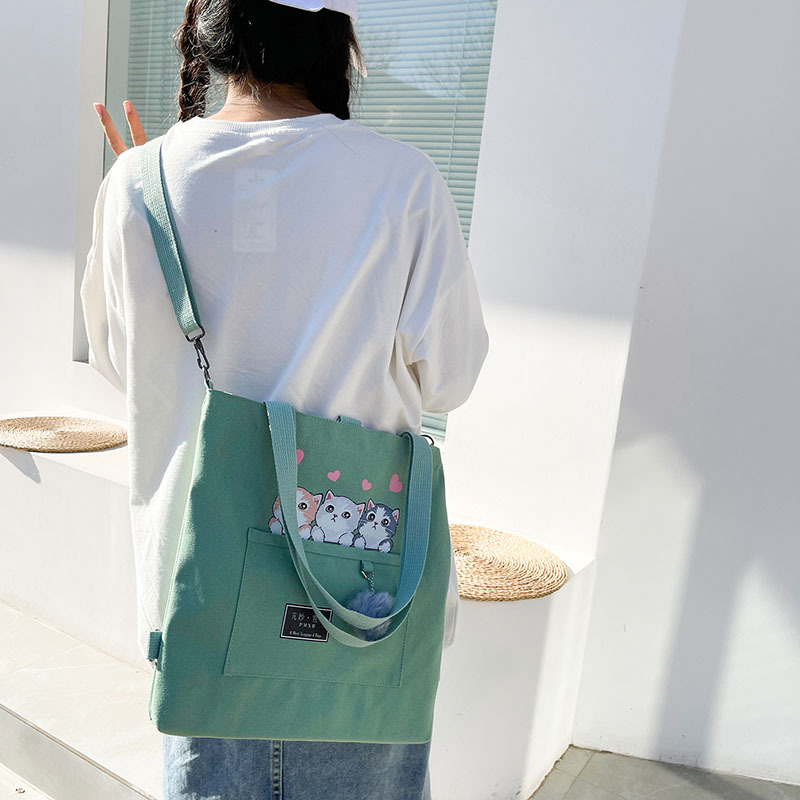 Large-capacity canvas bag 2024 new style fashionable and trendy student class bag, Korean-style simple tutorial bag, one-piece consignment undefined