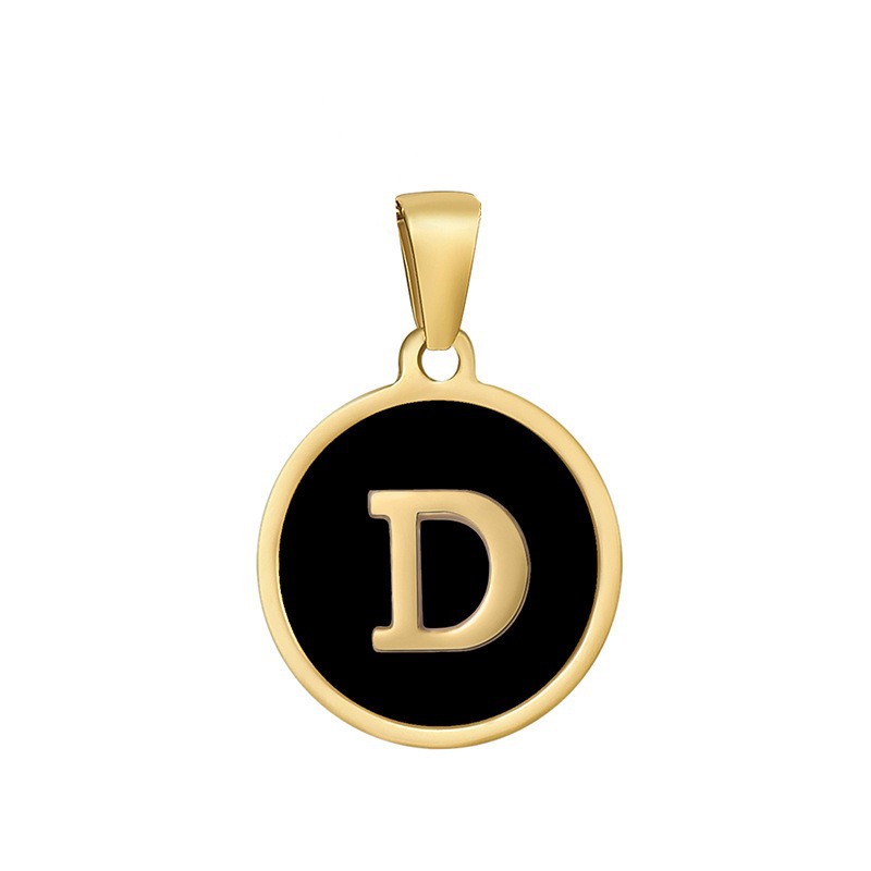 4g Weight Pendant Jewelry Making Type 16mm Jewelry Making Size DIY Jewelry Accessories Classification 1 Piece Quantity 304 Stainless Steel Material Letter, Word Pattern Classic Style Style Enamel, Plating Craft Black Color 1 Piece 16mm 304 Stainless Steel Letter Word Pendant DIY Jewelry Accessories 4