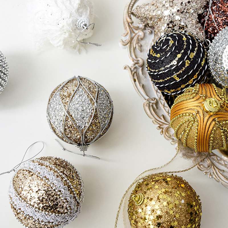 クリスマス装飾品クリスマスボール吊りボール彩色ボールクリスマスツリー吊り飾りカラーボールdiy部品配置|undefined