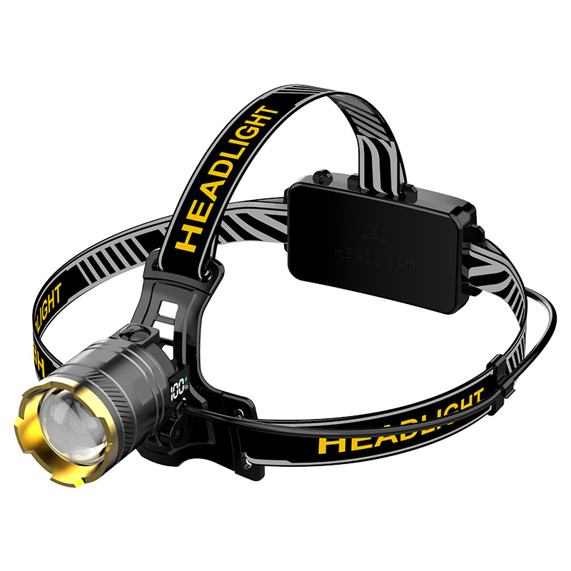 El nuevo faro de visualización de potencia digital lateral, sensor de luz fuerte, faro láser blanco de alta potencia, linterna de campamento al aire libre