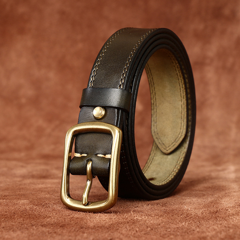 Cinto vintage de couro genuíno para mulher estilo retro_voghion.com