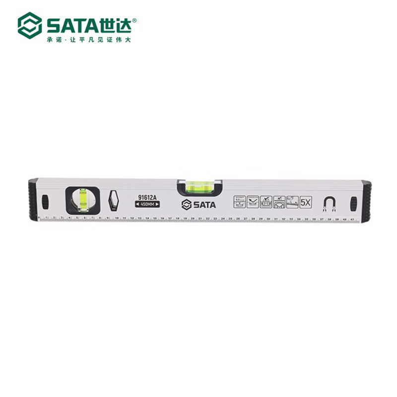 世达（SATA）水平尺高精度靠尺家用铝合金水平仪平衡装修测量尺