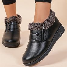 平底低帮棉鞋女靴加厚棉鞋加绒保暖时装靴子2025冬工作防滑妈妈鞋