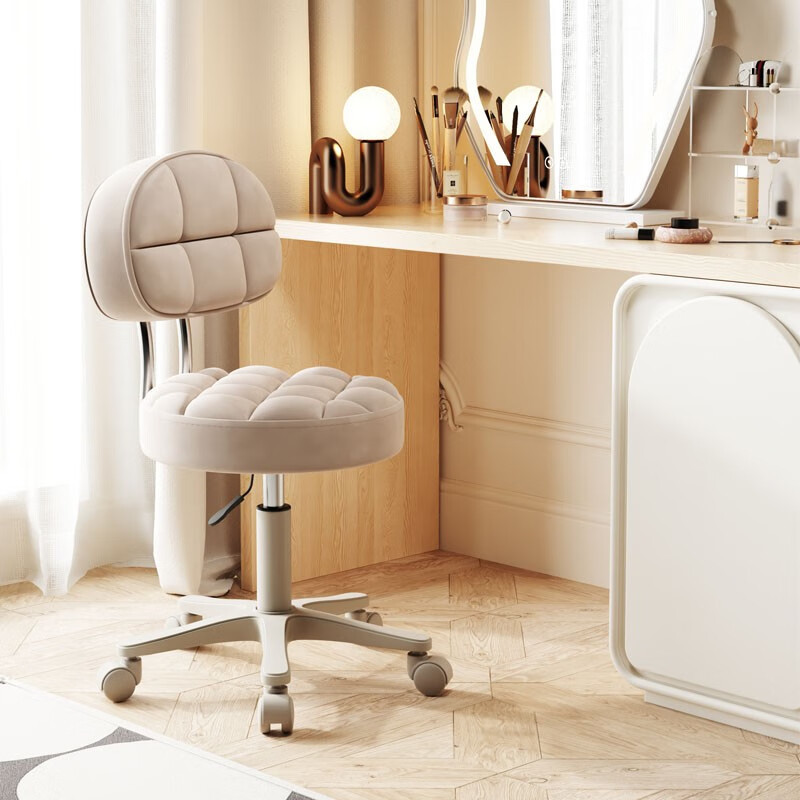 Silla de maquillaje de metal ligera personalizada simple silla de maquillaje red camerino silla de peluquería elevación giratoria puerta silla de bar