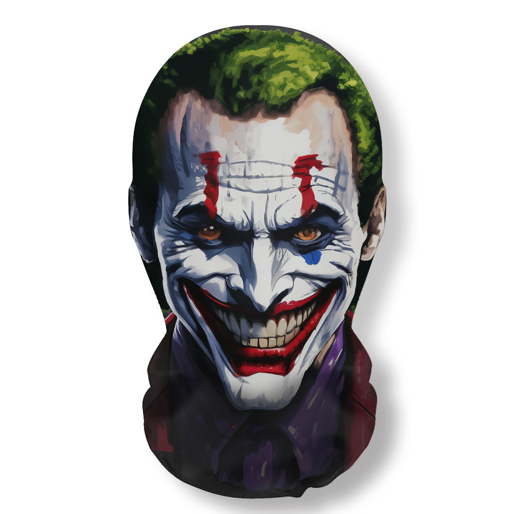 Máscara 3D de payaso para la cara completa, accesorios de terror para Halloween, máscara de broma para fiestas y bailes, protección UV