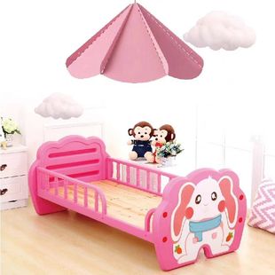 Children's Bed Nap Bed Nap Cartoon Bed Boy and Girl Plastic Bed with Guardrail Baby Crib Thickened Kindergarten Bed