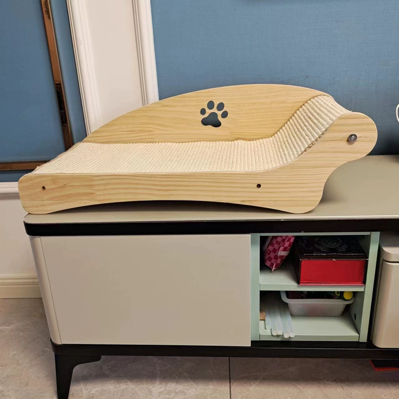 Кресла для кошек Летнее кошачье гнездо Кошачьи царапины Доска Интегрированный сизаль Удобная кровать для кошек Гамак для домашних животных Твердая древесина Износостойкий без крошки