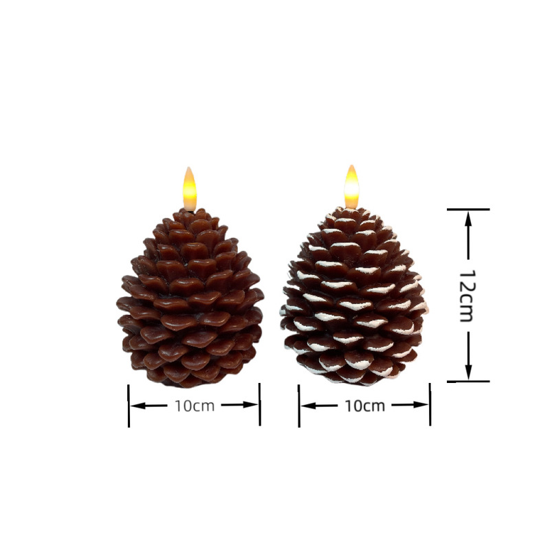 国境を越えた新製品クリスマス松ぼっくり LED 電子キャンドル偽キャンドル装飾デスクトップ装飾品シミュレーションキャンドルライト|undefined