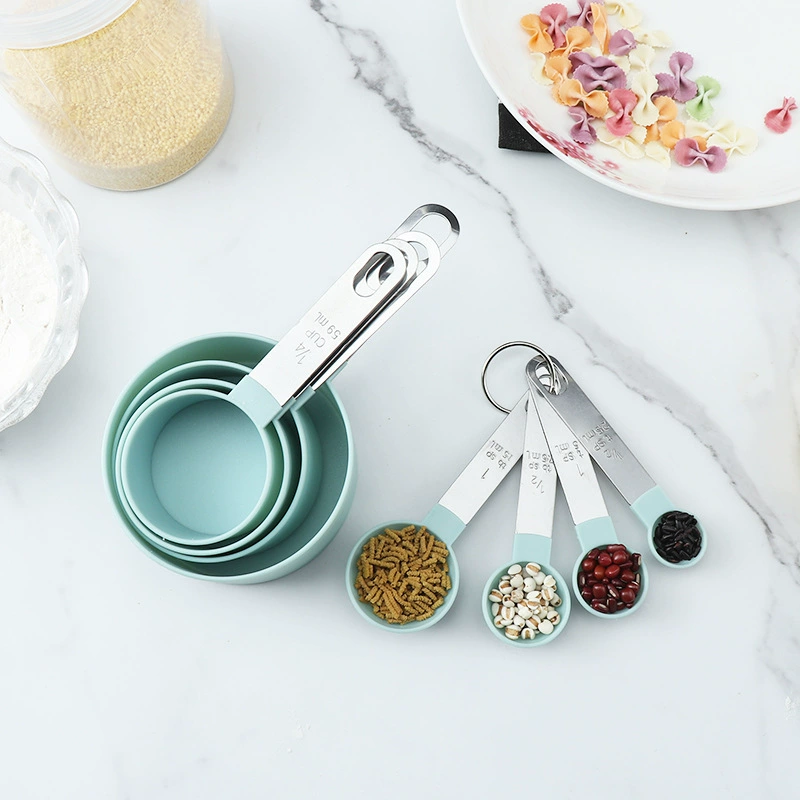  measuring spoon, set stainless steel, measuring cup scaled, 8 pieces