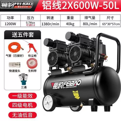 compressor, oil-free, silent, 220V, Hava kompressorları - yingxiao-special-offer-2x600w-50l-with-a-five-piece-set-included