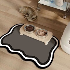 シンプルな家庭用ペット用給餌マット、吸水性と速乾性に優れた猫と犬用のダイニングマット、洗濯不要でお手入れ簡単、怠け者向けのフットマット