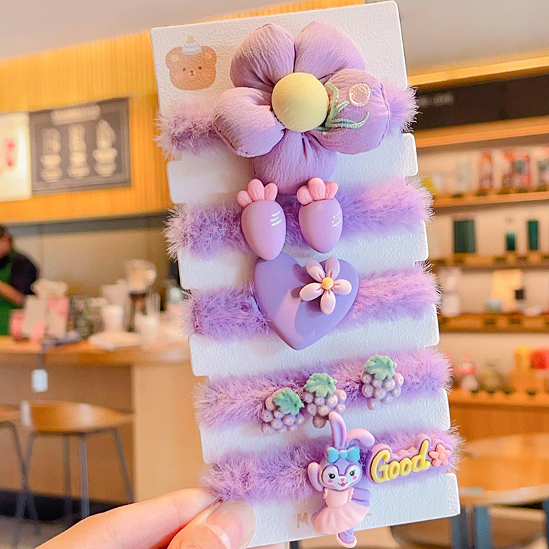 Los niños no lastiman el Pelo elástico banda de goma lindo bebé corbata accesorios para el cabello Niña de dibujos animados de peluche anillo de pelo tocado