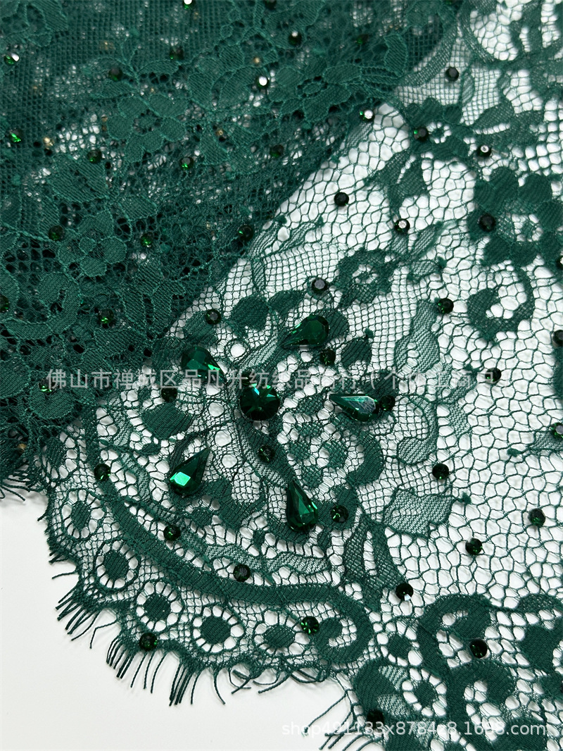 Moda clásica europea y americana vestido de boda vestido de moda cena tela de encaje de lujo alta fijación tela de perforación caliente image 13