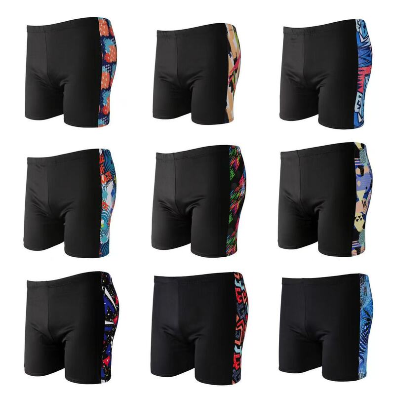 Men's Boxer Swim Trunks Loose plus size Color Quick-drying Beach Pants Lined Fashionable Hot Spring Trousers Trendy Shorts
