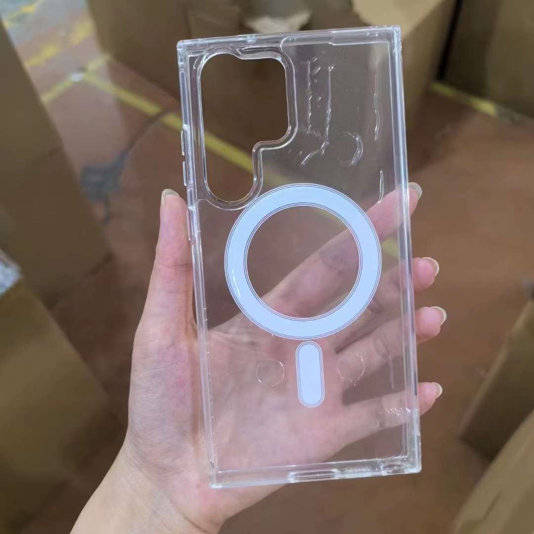 Transparent Magnetic Phone Case For Samsung S24 Ultra S23 S24 Plus_voghion.com