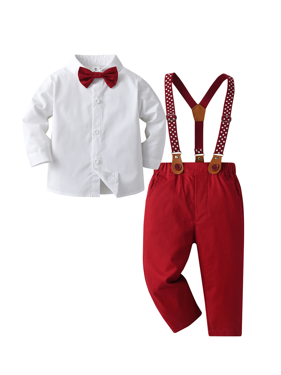 Comercio exterior de ropa para niños al por mayor de primavera y otoño traje de tres piezas ropa para niños mono de bebé vestido de caballero ropa de otoño para niños