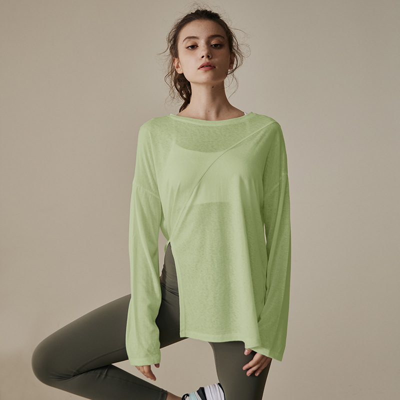 Yoga Clothing Women's Autumn and Winter Running Sports Loose Blouse T-shirt Pilates Training Long Sleeve Top Fitness suit