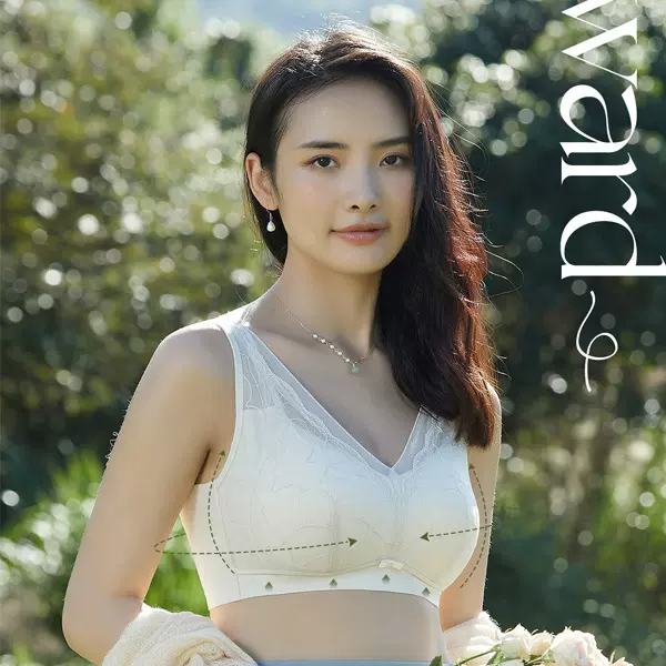 健康睡眠时尚内衣舒适蕾丝边女士无钢圈养护乳胶文胸亲肤透气批发