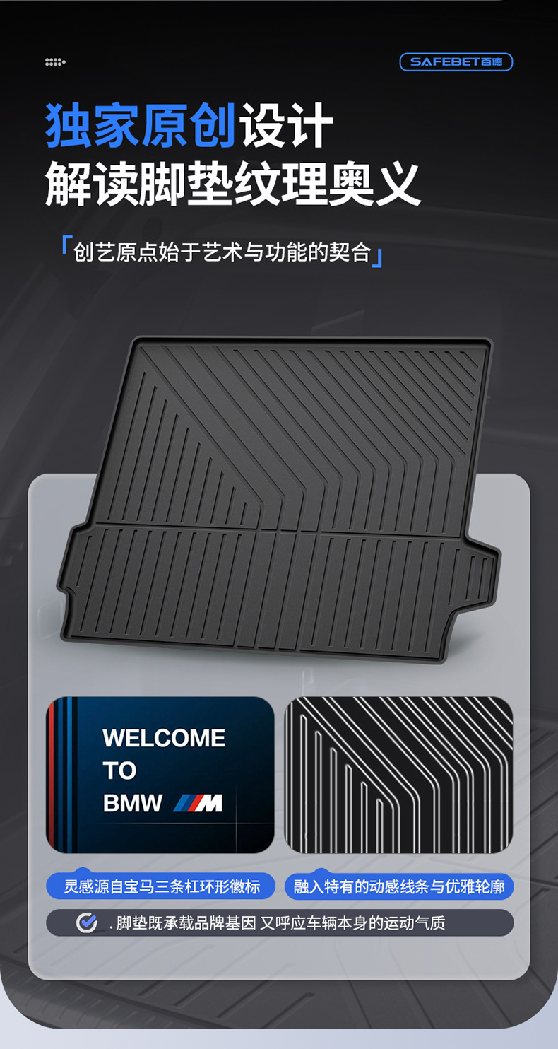 BMW X1 IX1 X3L IX3 Series X4 Series X5LX7M2 Series M3M4I3I5 2 Series 5 Series 7 Series TPE trunk mat