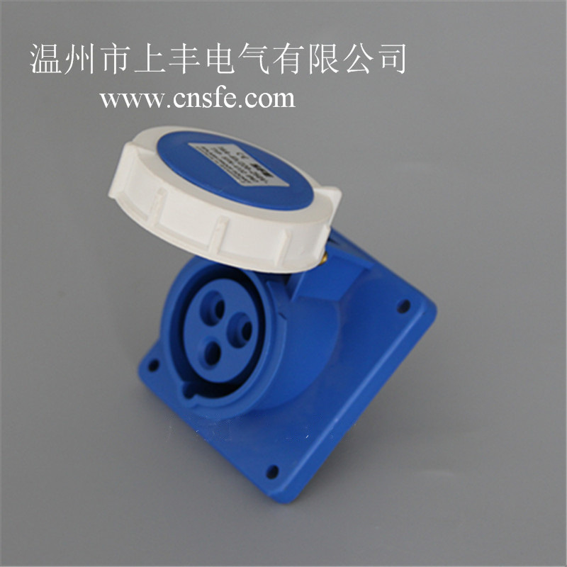SFE温州上丰工业防水暗装斜式连体插座 32A/2P+E   SFN-4232