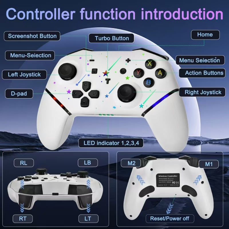 Privémodel Pro-gamecontroller met trilfunctie, macrodefinitie en wake-up-functie voor Switch-console via Bluetooth._voghion.com